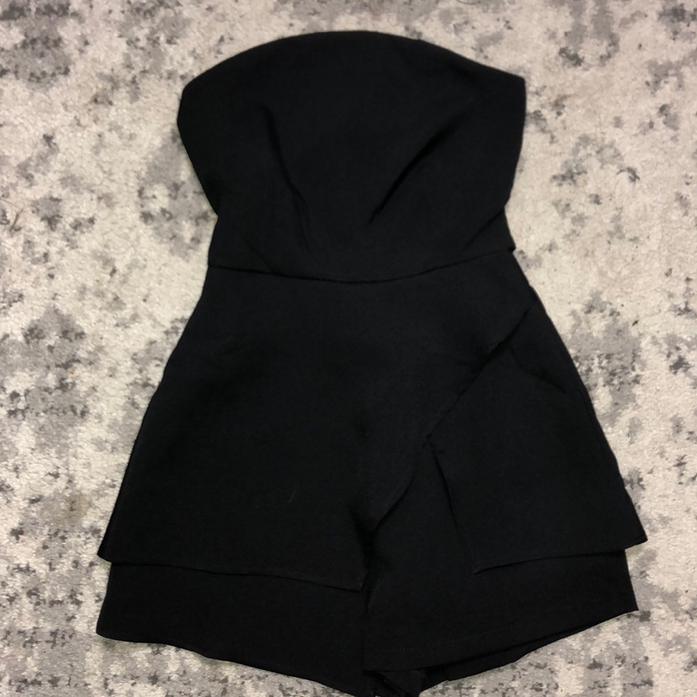 Black Strapless Romper